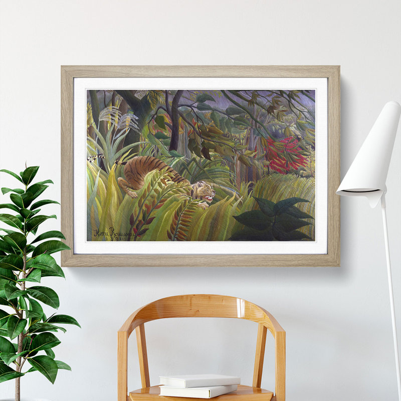Surprise by Henri Rousseau - Framed Print, 48cm H x 65cm W x 2cm D, Oak Framed