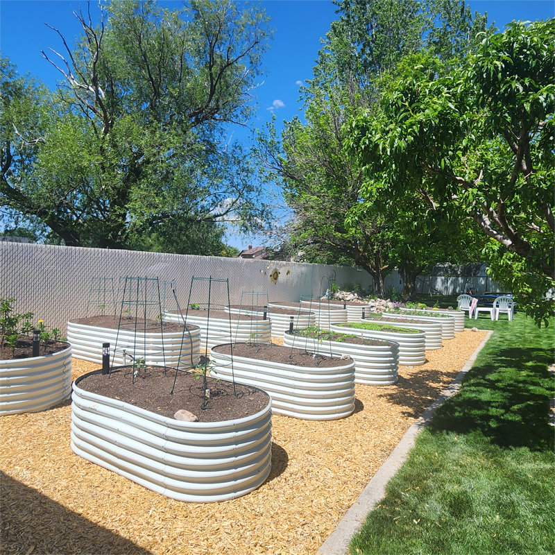 Lits de jardin surélevés d'extérieur Ragna, 8 pi x 4 pi, Blanc