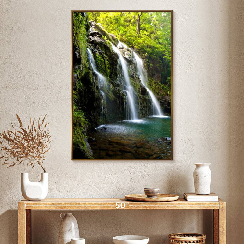 Chutes de Hana, Floating Frame Gold, 27" x 40"