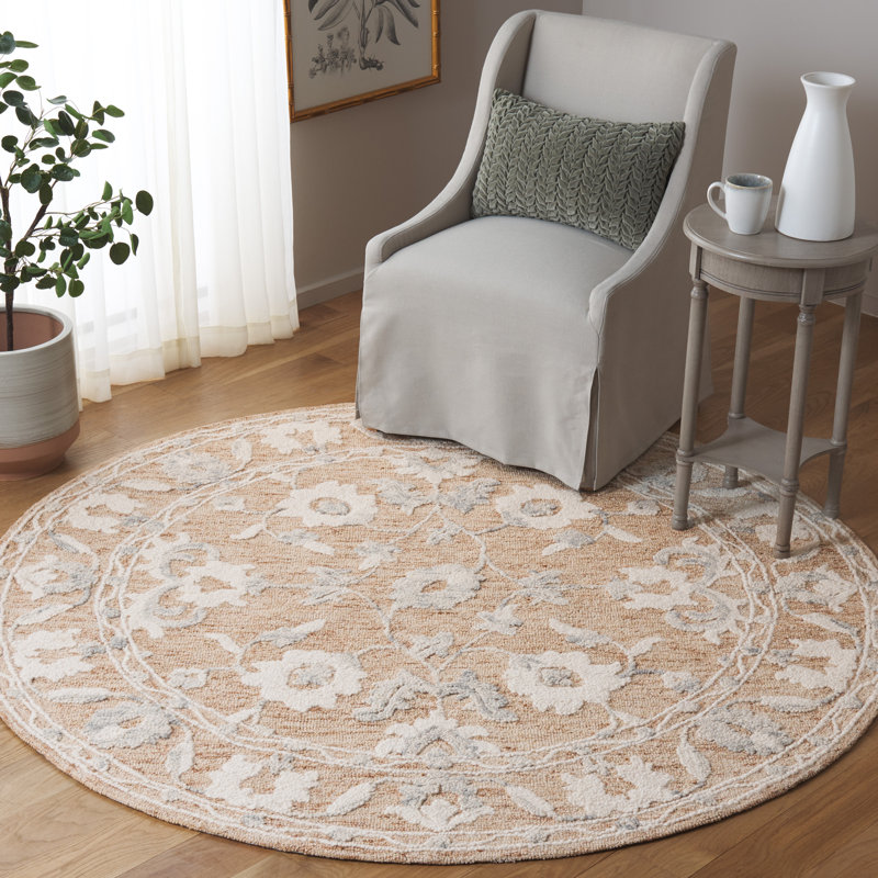 Tapis Marquee 502 de couleur rouille / bleu, Rond 6 pi