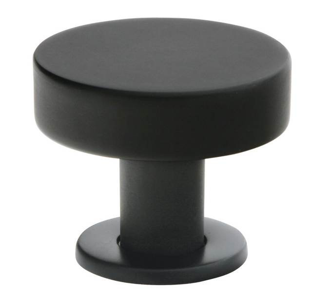 Cadet Mushroom Knob Knob, Flat Black, 1.75" H x 1.75" W x 1.37" D