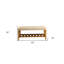Banc rembourré en polyester beige et brun de 40 po avec tablettes Gracie Mills-132881607-132881610