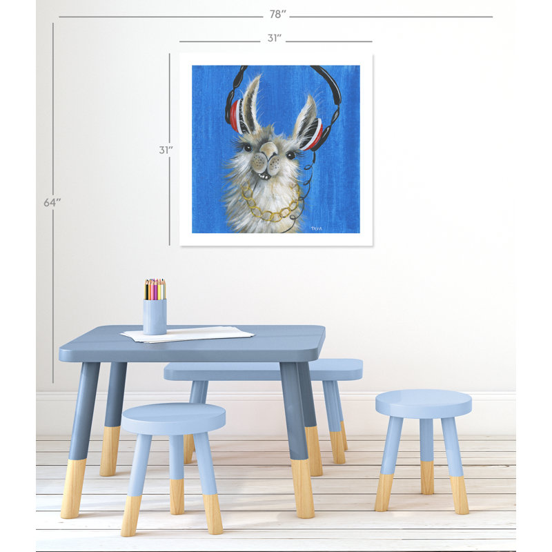«Llama Jammin» imprimé sur papier, H 31 po x l 31 po x P 1 po