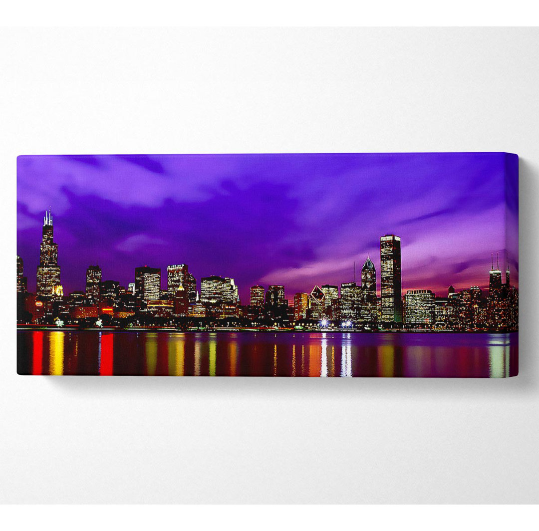 New York Harbour Purple - Kunstdrucke auf Segeltuch