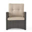 Simple avec tissu imperméable PE et gris, style bouton, poids de 27,12 lb, fer de 28,05 po de profondeur, coussins amovibles, conception capitonnée, produit
