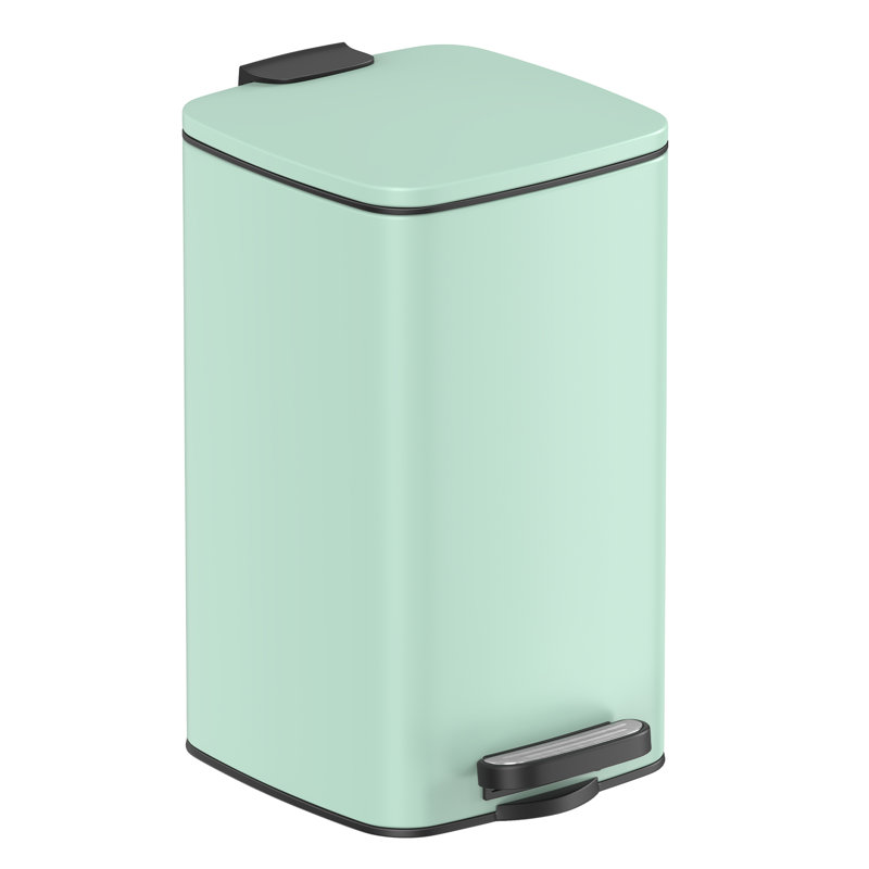 19.5x24x25.5cm Steel Kitchen Trash Can, Green