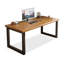 Bureau d'écriture rectangulaire en bois massif brun-982281685