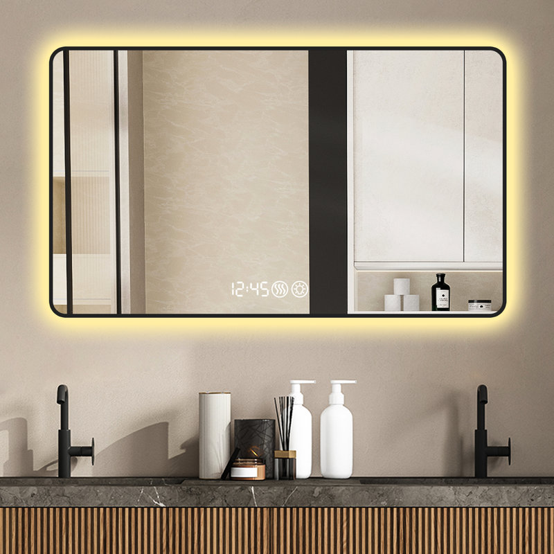 Miroir 48 po x 32 po pour salle de bain noir