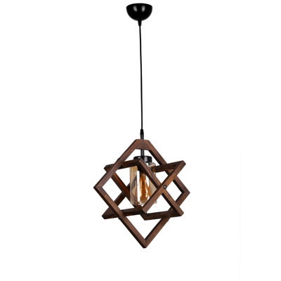 Lustre géométrique en bois Mayhue