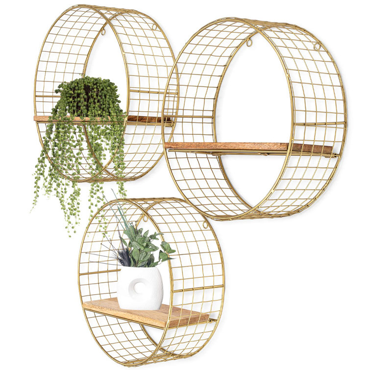 Franck 3 Piece Circle Tiered Shelf with Hooks