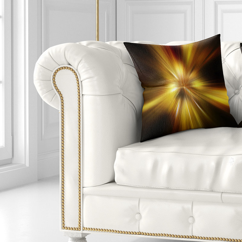 Explosion de teinte dorée - coussin imprimé abstrait, 16 po x 1 po, Carré