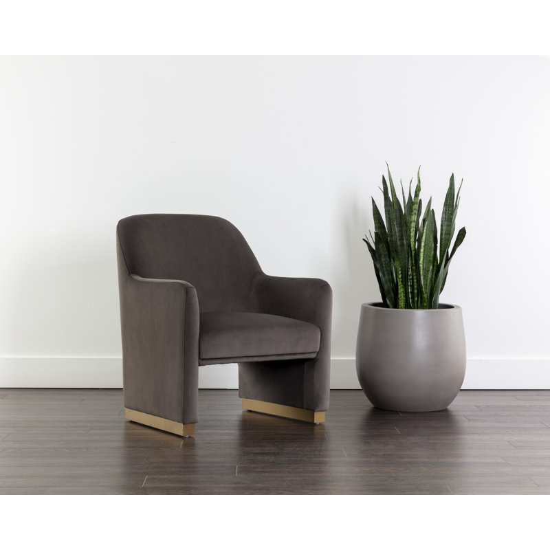 Lounge Chair, Gray Polyester