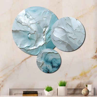 Silver Shimmer - Ensemble de décoration murale paysage abstrait en métal