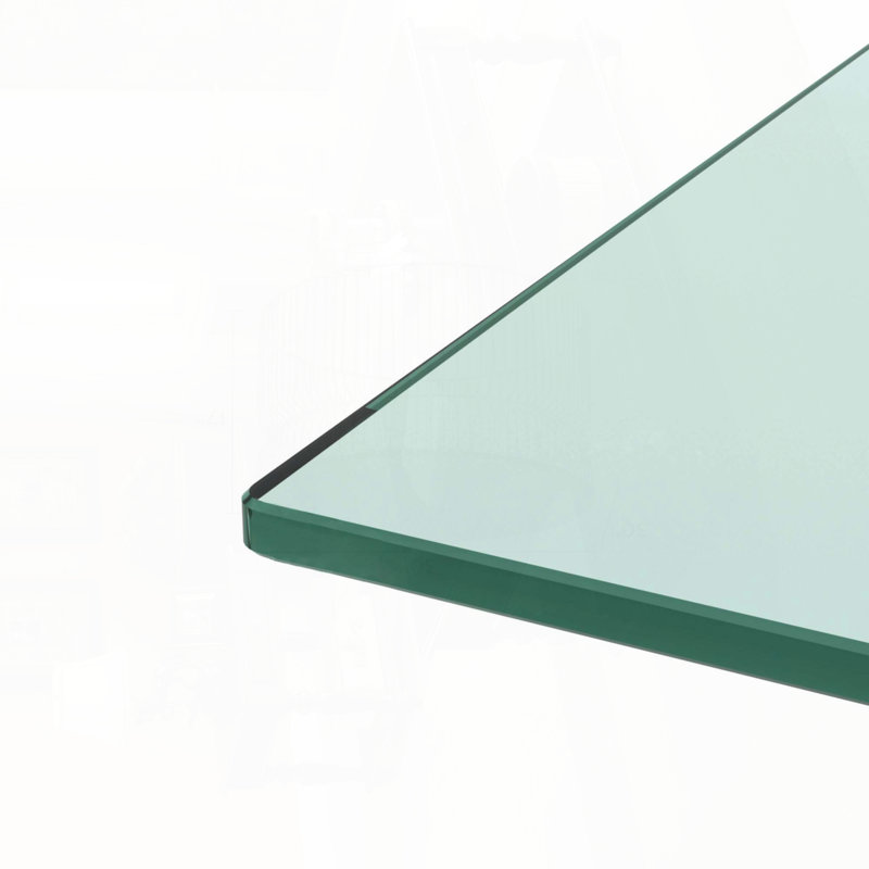 Table basse rectangulaire en verre trempé à 2 couches - transparent, 39,37 po, Brun