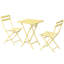 Ensemble bistro de patio 3 pièces jaune vif - Chaises pliantes en métal et table carrée pour l'extérieur et l'intérieur