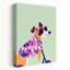Cool Dog On Scooter Colorful Playful Whimsical Dog Wall Art Print by Mathieu - Wrapped Canvas Print-1669249628