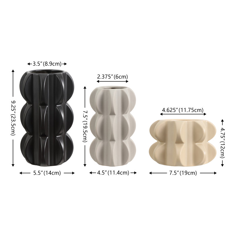 Felix Ceramic Vase Set Of 3