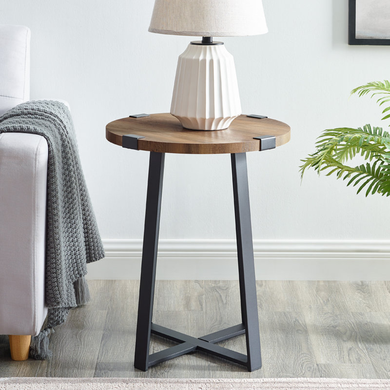 Valley Sled End Table, Rustic Oak