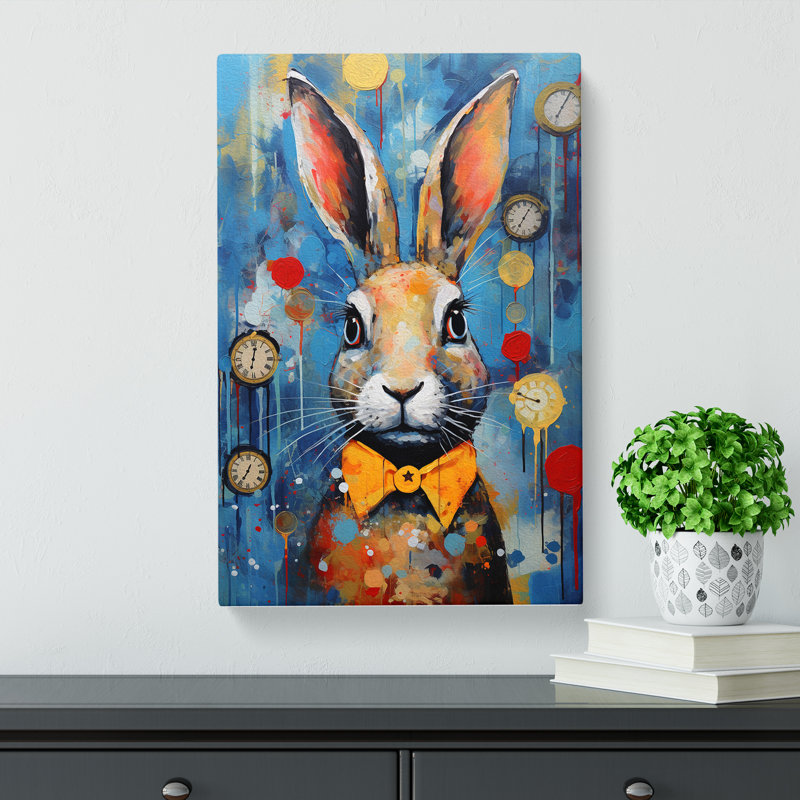 Rabbit Impressionism Art No.3 - Wrapped Canvas