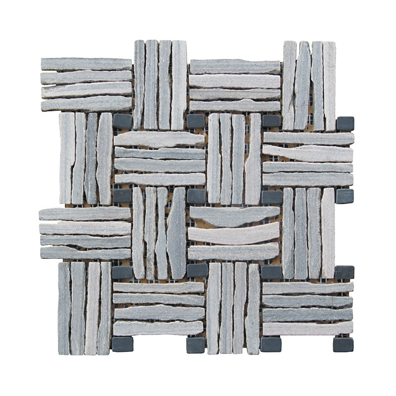 Landscape Wonder 1" x 4" Green Quartzite Novelty Mosaic Wall & Floor Tile