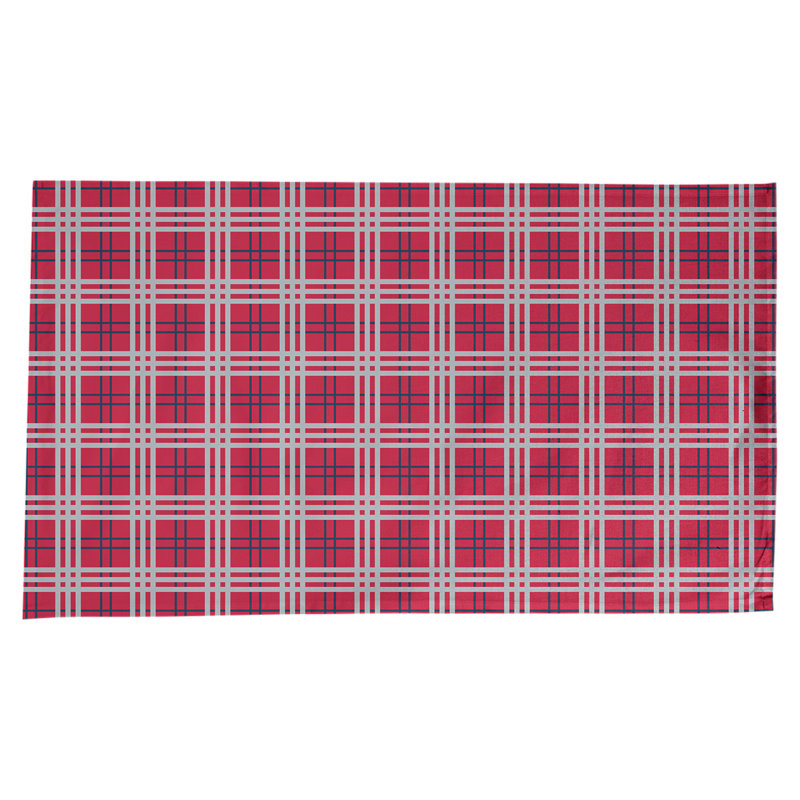 Nappe en mélange de coton à carreaux, Rouge / bleu nautique / argent nouveau siècle