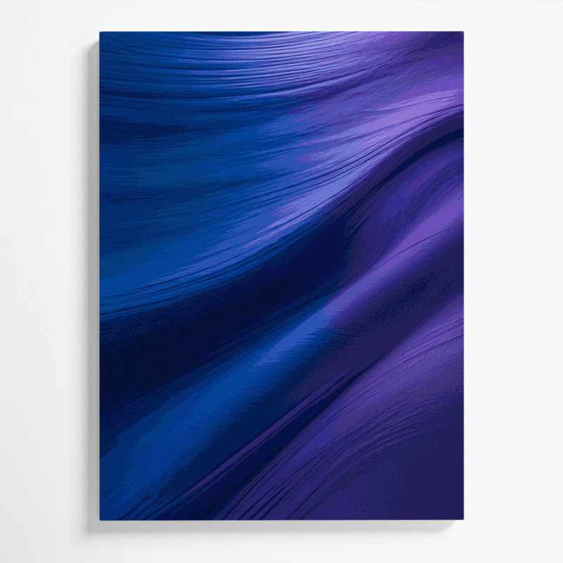 «Abstract Color Field 10», art mural sur toile bleue, H 14 po x l 11 po