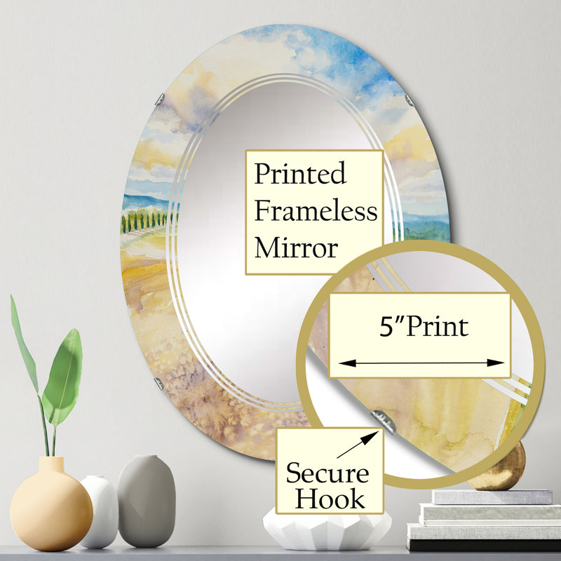 Miroir mural rustique, paysage rustique italien, 30 po x 20 po