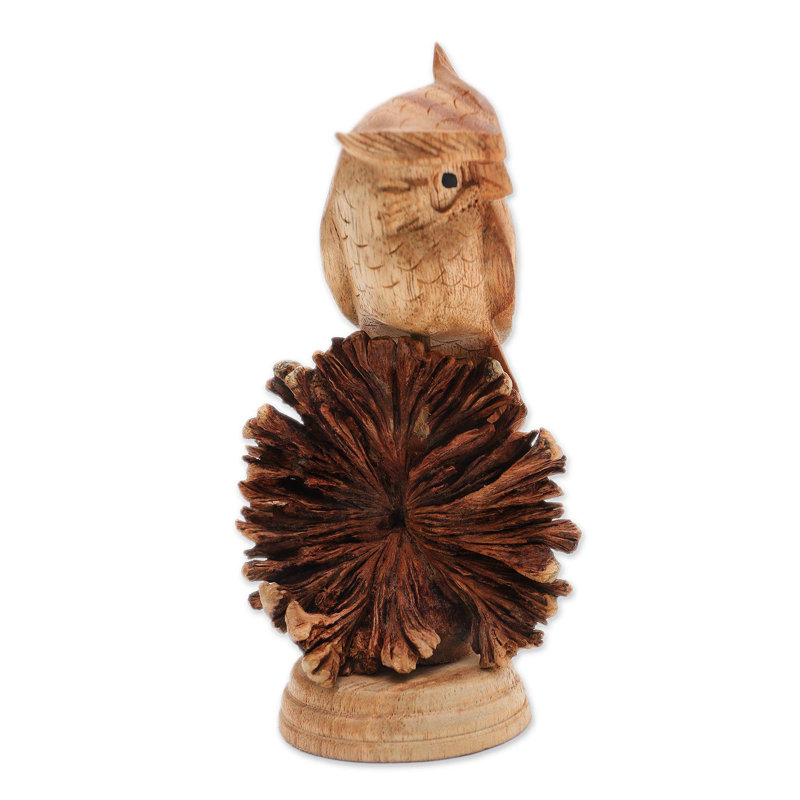 Figurine en bois perché hibou Astoria