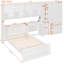 Lit simple avec tête de lit éclairée, bureau, armoire de rangement et armoire-851253257