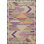 Pink Striped Stony Patterned Woven Base Machine Washable Rug
