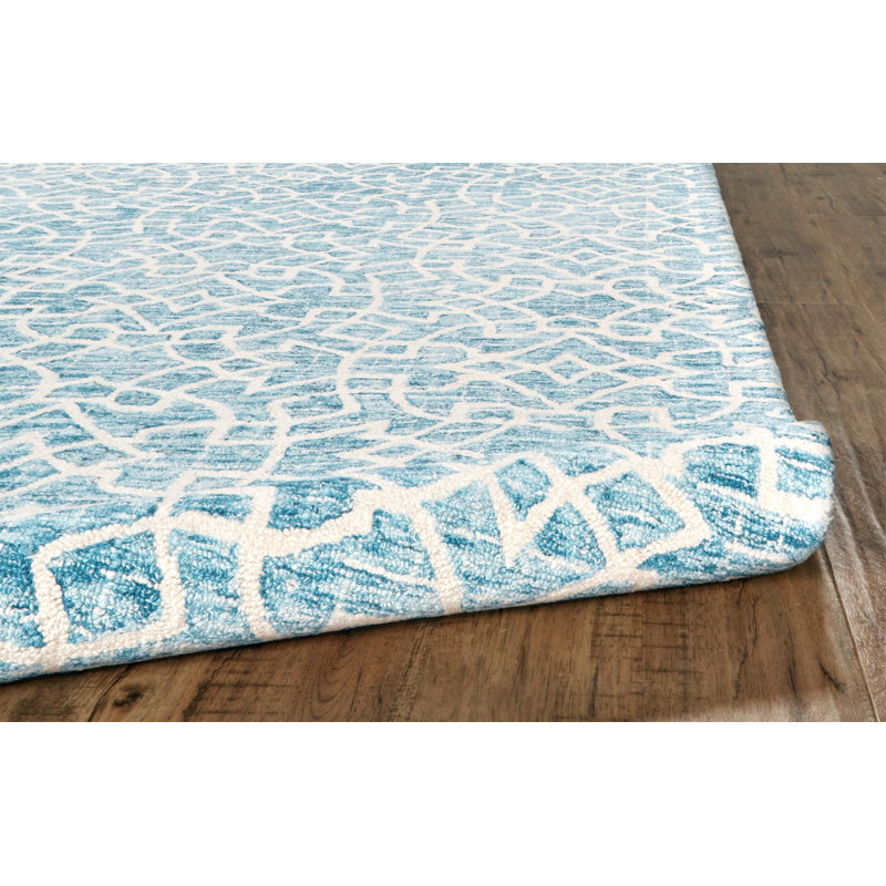 Ken Hand Tufted Geometric Indoor Rug, Rectangle 8' x 10'