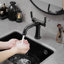 Robinet de salle de bain à un trou à 2 poignées avec drain-94339880