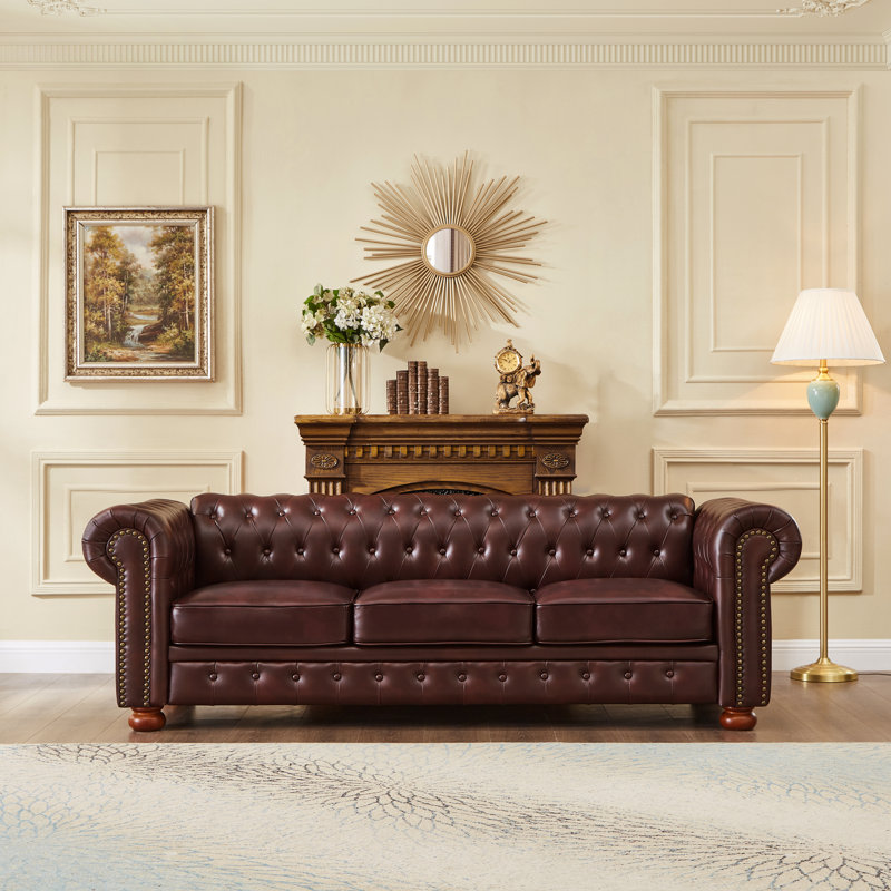 Canapé 88,5 po Chesterfield, Bourgogne