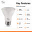 Ampoules DEL PAR20 Euri Lighting, 5,5 W, 500 lm, équivalent 50 W, 4 000 K, culot E26, dimmables, homologuées CEC/JA8/UL, ensemble de 2-136846605