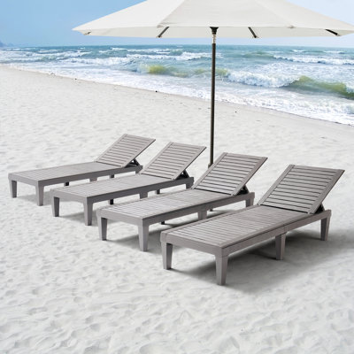 Carrine Waterproof, Lightweight, and Adjustable Outdoor Polyresin Chaise Lounge Chair Set