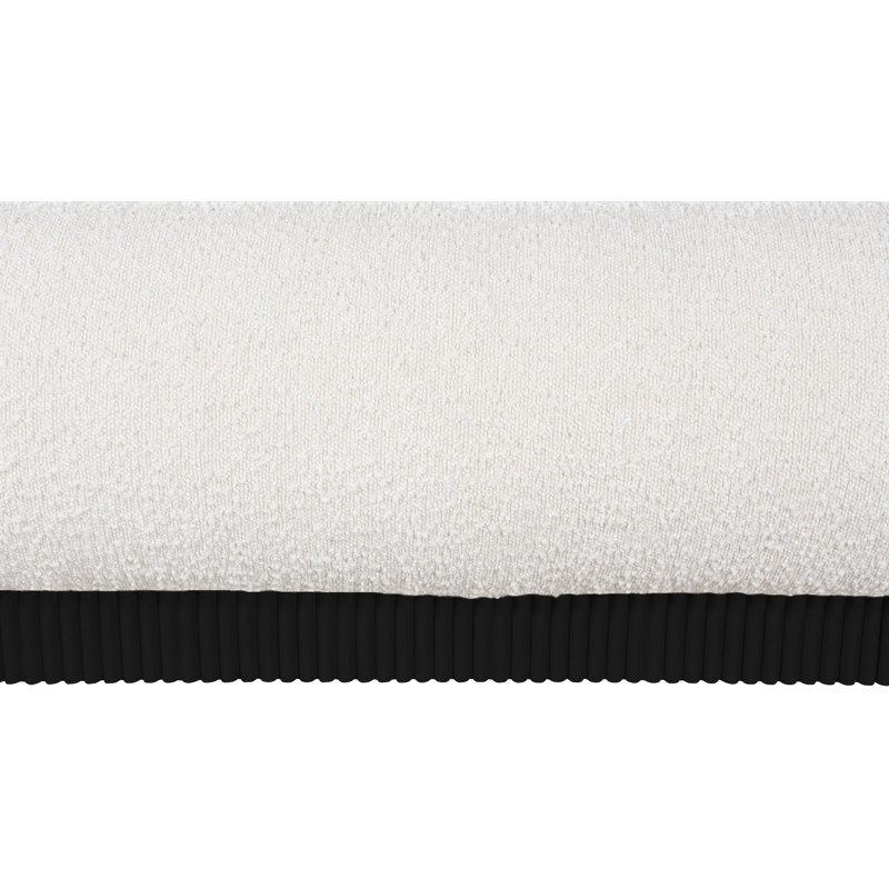 Rigby Upholstered Platform Bed, King, Black Boucle Fabric
