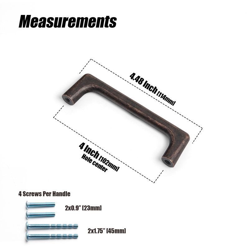 Bar Pull Multipack, 4", Antique Oil Rubbed Bronze