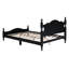 Structure de lit double en bois pleine grandeur, lit plateforme de style rétro avec support en lattes de bois, noir-329278147-329278146