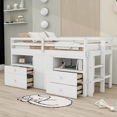 Jeani Kids Bed with Drawers and Shelves