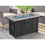 42" Rectangular Steel Propane Fire Pit Table with Hidden Tank, Tile Top & 60,000 BTU Burner – Black