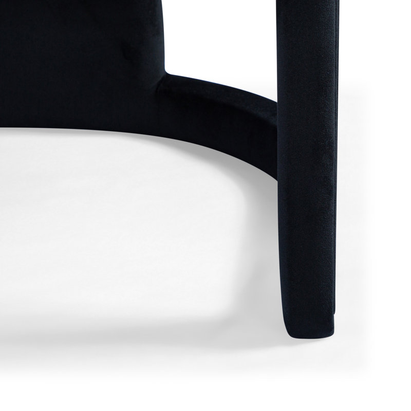 Metro Barrel Chair, Stax Black Performance Velvet