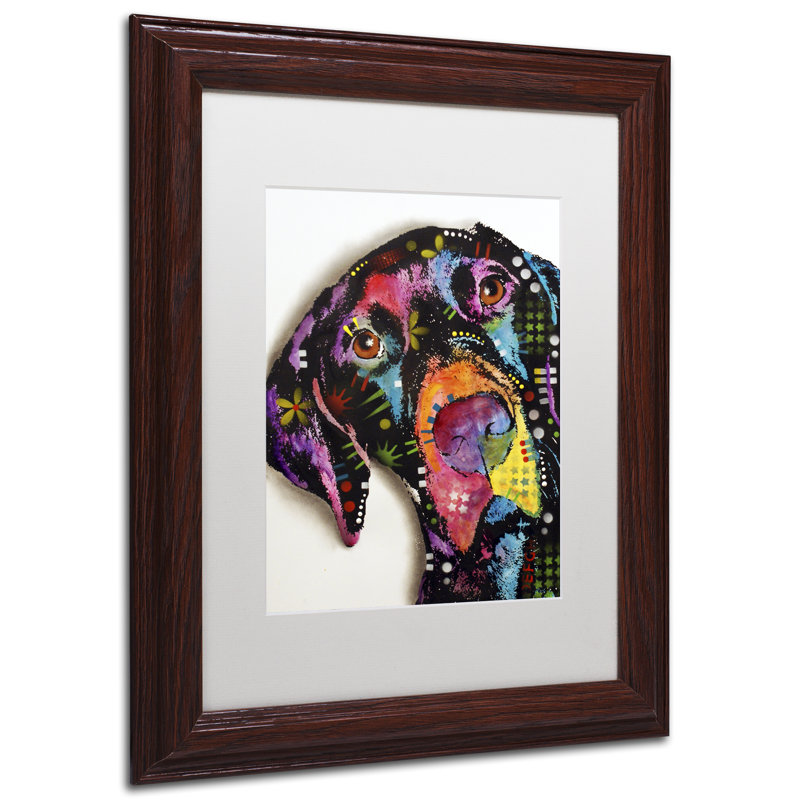 « pointer », impression encadrée sur toile, H 14 po x l 11 po x P 0,5 po, Brun