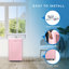 Climatiseur portatif intelligent CCAPAC Series 6,350 BTU SACC / CEC, 9 000 BTU ASHRAE 128, rose