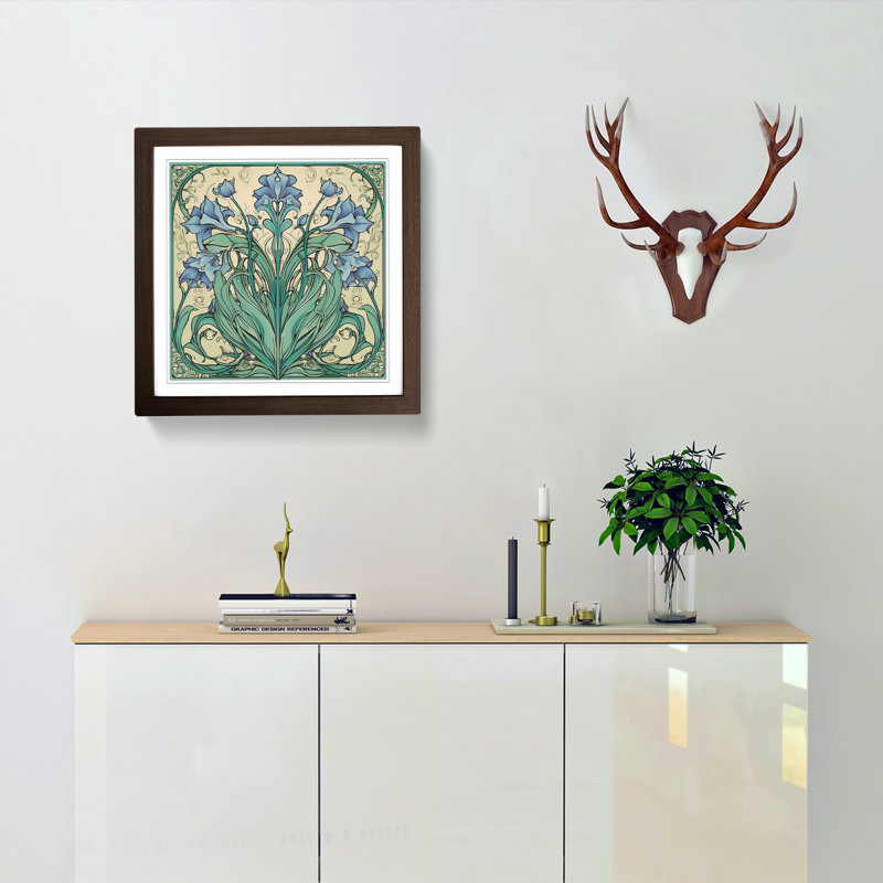 Bluebell Art Nouveau - Framed Print, Walnut