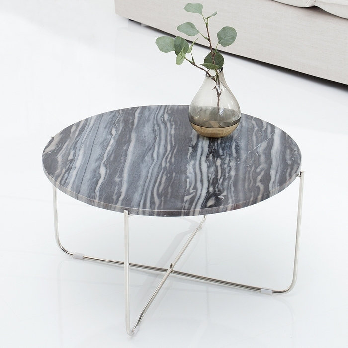 Cornesse Cross Legs Coffee Table, Silber, Grau