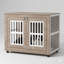 Cage pour chien de 39 pouces conçue comme un meuble, équipée de 2 portes et de tapis de sol antidérapants réglables, convenant à toutes les tailles de chien, avec une finition brun noyer