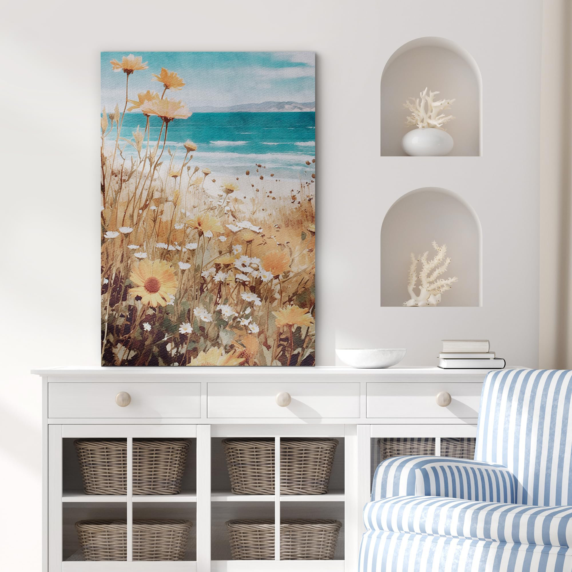 Amazon.com: Coastal Rustic Farmhouse Beach Cottage Living Room Decor ...