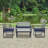 4-Piece Patio Furniture Set Outdoor Balcony Porch Garden Backyard Lawn Furniture Acacia Wood Table Top, Cushion and rattan-491234540