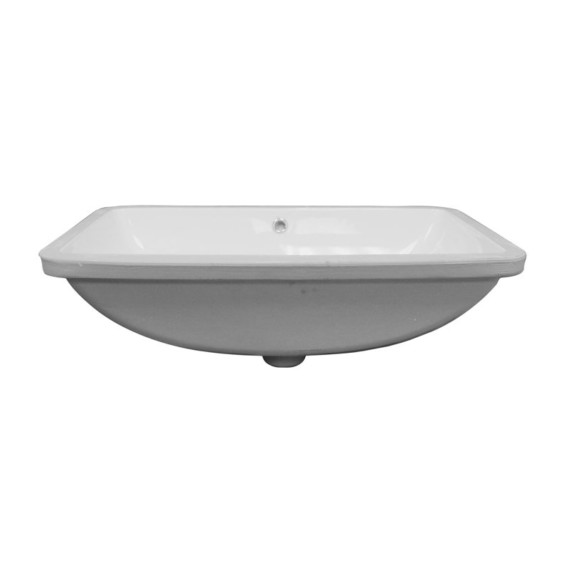 Barclay 17'' Vitreous China Rectangular Bathroom Sink with Overflow