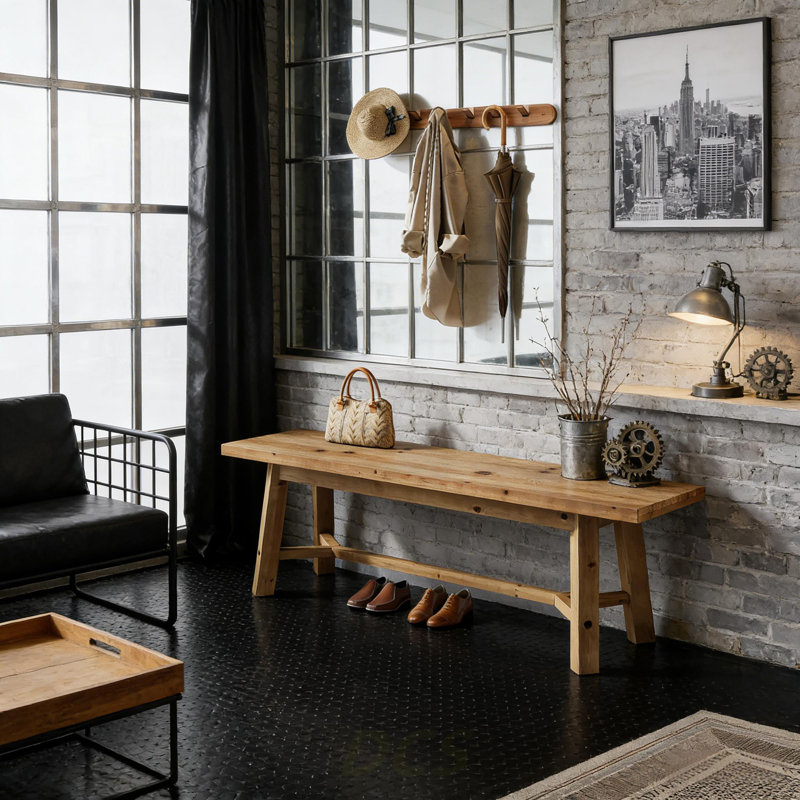 Banc d'entrée, banc long, banc à chaussures, rangement pour chaussures